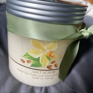 Crystalline Almond Vanilla Salt Scrub.